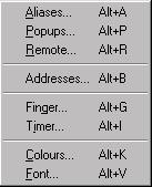 mIRC Tools drop-down menu